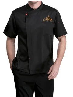 Customized Short Sleeve Chef Coat Black